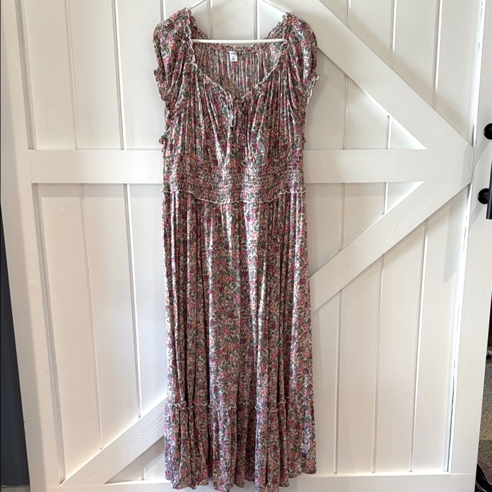 Old Navy Floral Maxi Dress - Pink and Green